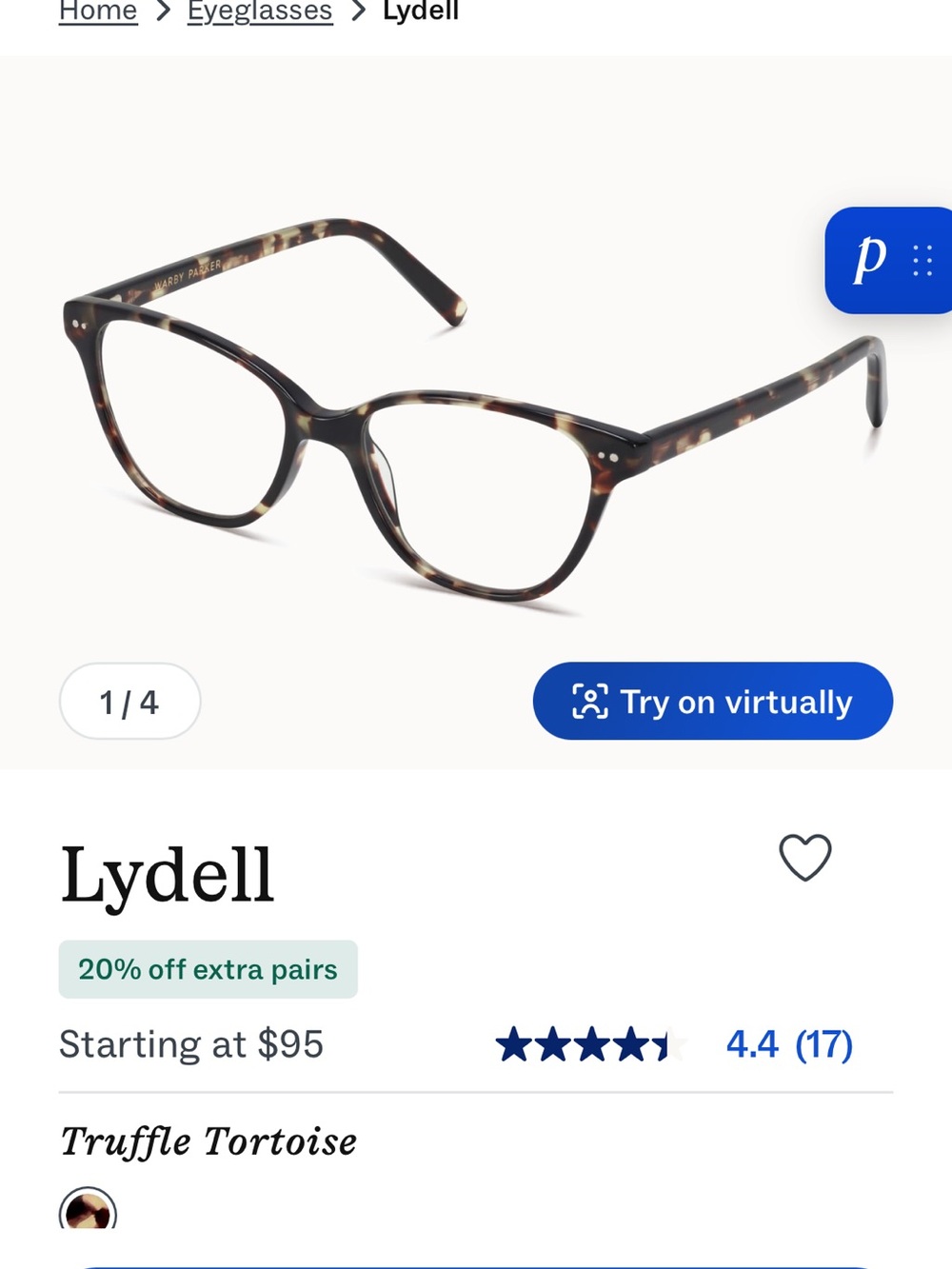 Warby Parker Reading Glasses in Truffle Tortoise